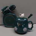 Bgbg Coffee Mug Warmer & Cute Cat Mug Set, Beverage Cup Warmer for Desk Home Office with Three Temperature Up to 140/ 60, Coffee Warmer for Cocoa Milk Tea Water Candle, 8 Hours Auto Shut Off