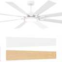 TCL Ceiling Fan with Light and Remote: 72 inch 8 Blades Smart Quiet Fan with Dimmable LED Lights for Bedroom Gazebo Patio Garage Dorm - 6 Speed DC Reversible Modern Fan for Summer and Winter