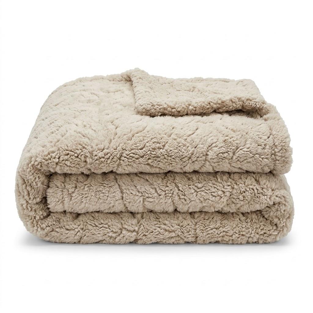 Ultra-Soft Sherpa Fleece Throw Blanket – Cozily Plush, Lightweight, and Warm Decorative Blanket for Bed, Couch, Sofa, and Living Room (Brown),    50" x 60 