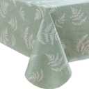 Pioggia Vinyl Tablecloth with Flannel Backed Waterproof Oil-Proof PVC Table Cloth Stain-Resistant Wipeable Easy Care Table Cover for Indoor and Outdoor (60" x 60" (Square), Light Green