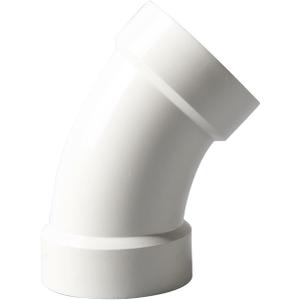 Rainbow Dream 4 Inch DWV 45 Degree PVC Pipe Elbow - 1pc, White