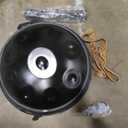 Handpan Drum for Beginners, 22 Inch D Minor Kurd 9 Notes - 440Hz Hand Drum Set,Hand Pan,Handpan Instrument (Black)