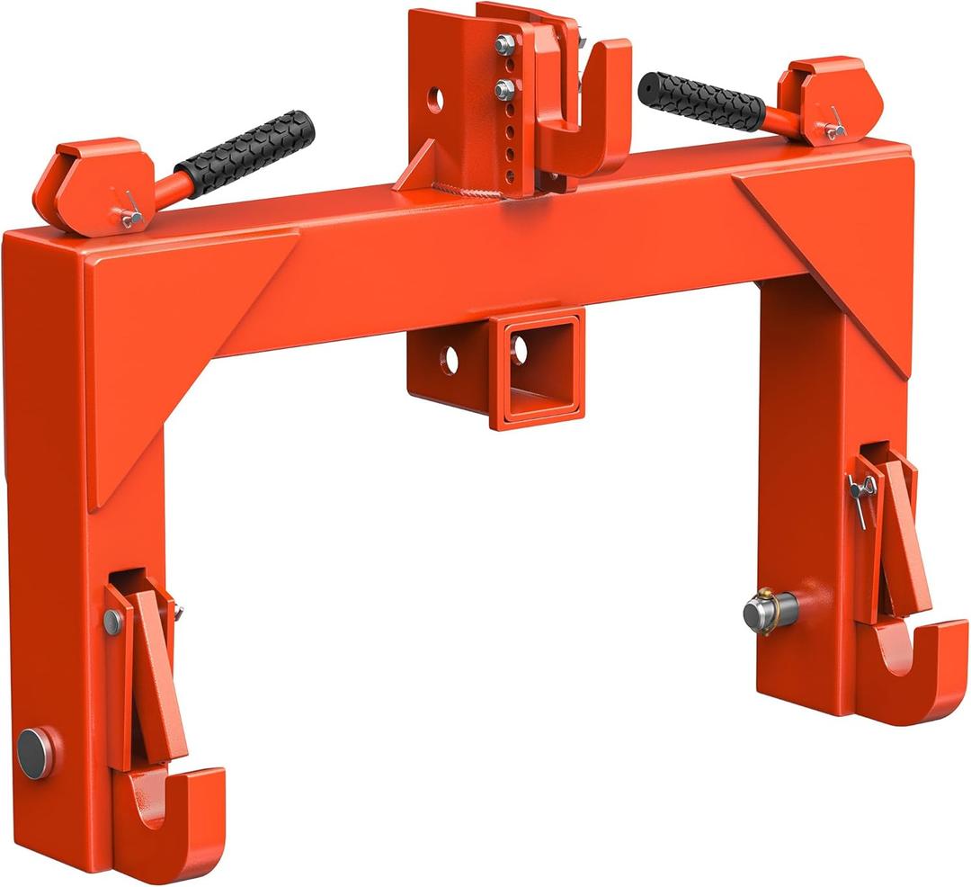 YITAMOTOR 3 Point Quick Hitch, 3000lbs 3-Pt Trailer Hitch Attachments with 2" Receiver Adaptation to Category 1 Tractor with 5 Level Adjustable Bolt
