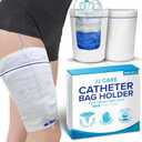 JJ CARE Catheter Bag Holder (Pack of 2), Fabric Nephrostomy Bag Holder, Washable & Reusable Foley Catheter Leg Bag, Urinary Drainage Bag Cover for Men & Women - Medium Size