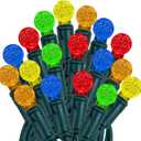 Novelty Lights 25FT 50 LED G12 Christmas String Lights, Tree Lights Indoor Outdoor Commercial Grade LED Mini Light Set with 40,000 Hours Rating, Christmas Lights Christmas Tree Lights Multicolor