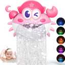 Bath Toys,Light Up Baby Bath Toys Bath Bubble Machine with Colourful RGB Light Great Birthday for Toddler Boys and Girls Tub Toy for Kids Ages 1-3 4-8