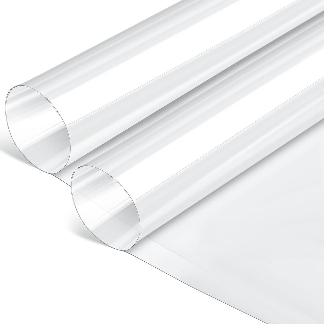 Beeveer Polycarbonate Clear Plastic Sheet 2 Pcs 48" x 96" Flexible Plastic Sheet Panels with UV Coating on Both Sides for Crafts DIY Window Replacement Panes (Clear)