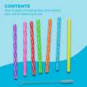 Jacent Plastic Reusable Kids Straws Plus Cleaning Brush, 6 Inch: 24 Straws (24 Count (Pack of 1))