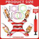 Soaoo Christmas Ring Toss Games for Party Christmas Inflatable Nutcrackers Ring Toss Game with 8 Rings for Xmas Adults Families Gifts Indoor Outdoor Xmas Holiday Party Supplies Decorations