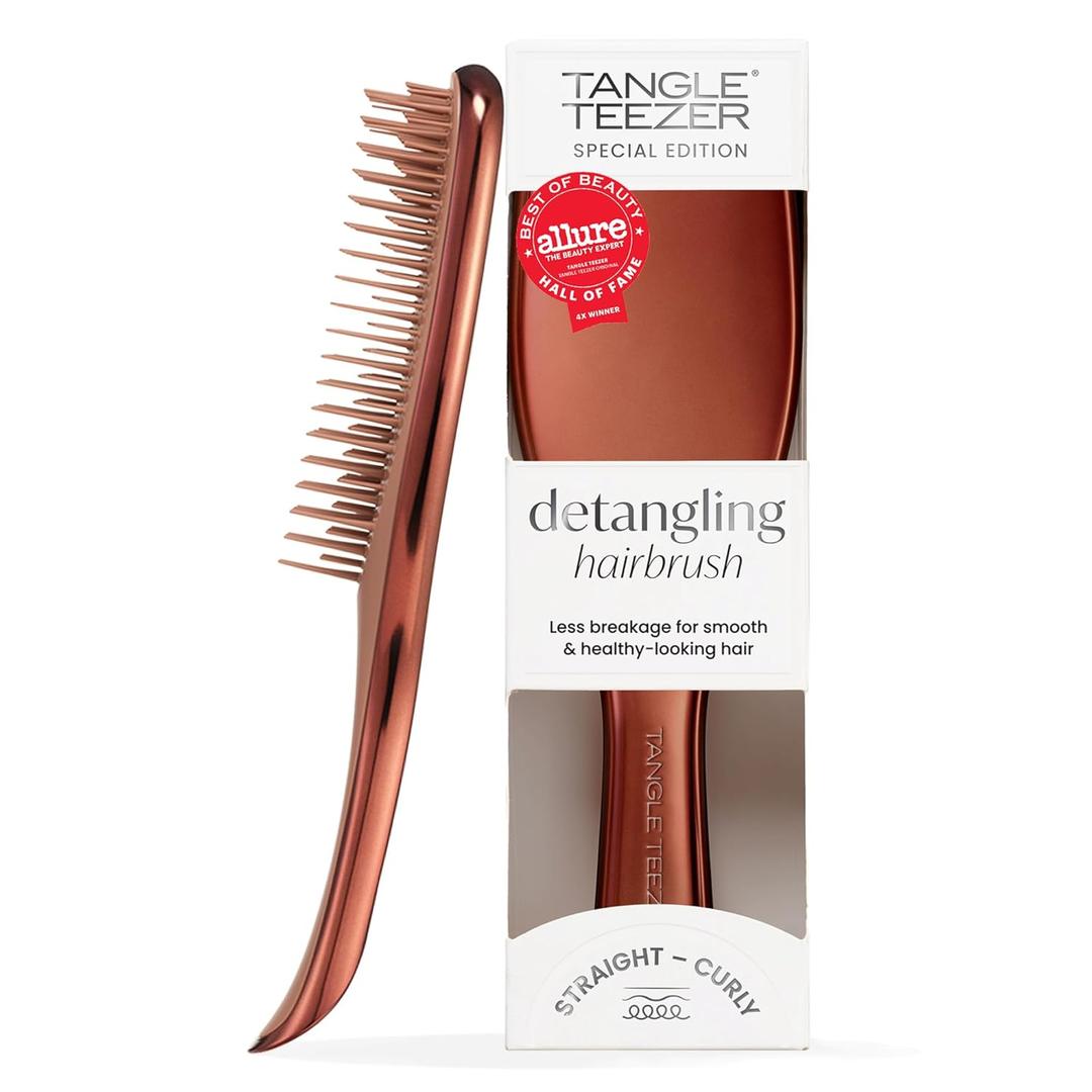 Tangle Teezer Chrome Ultimate Detangler Brush for Wet & Dry Hair, Eliminates Knots & Reduces Breakage for Straight to Curly Hair Types, Chocolate Bronze