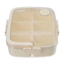 Cream 6-Compartment Airtight Fridge Storage Container