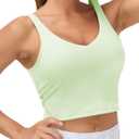 THE GYM PEOPLE Womens' Sports Bra Longline Wirefree Padded with Medium Support (Green, S)