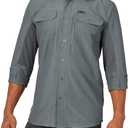 ATG by Wrangler Men's Long Sleeve Mixed Material Shirt, turbulence, Large 
