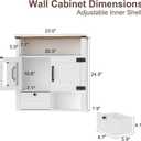 M METERXITY Bathroom Wall Cabinet, Farmhouse Medicine Cabinet with Mirror, Drawer, Barn Doors, Over the Toilet Storage Cabinets Wall Mounted for Bathroom Kitchen Laundry Entrance, Rustic, 24 inches x 25 inches x 8 inches