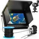 5" IPS Fish Finder for Boat with 6000mAh,1080 HD Underwater Fishing Camera,220Wide Angle,IP68 Waterproof,30M/100FT Ice Fishing Camera with 8 High Brightness IR LEDs for Lake Fishing