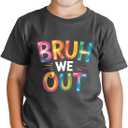 Boys Last Day of School Shirt for Kids Toddler Girls Funny Graphic Tee Short Sleeve 3-8Y (Black)