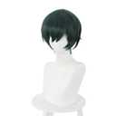 XiongXiongLe Dark Green Short Cosplay Wig Women Costume Hair Replacement Wigs for Adult Cos Role Playing Daily Party Halloween Christmas Comic