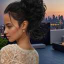 Black Messy Bun Hair Clips with Hair Attached Curly Ponytail Extension Easy Updo Hair Piece for Ladies