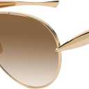 Oversized Aviator Sunglasses For Women 70s Retro 2025 Metal Shades with Gold Streamline Arms