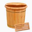 Wood Foot Spa Bath with Foot Massager Roller, Wooder Foot Basin for Soaking Feet Extra Large, Stress Relief, Relaxation, Home Foot Pedicure Feet Bucket (40cm / 15.7 ")