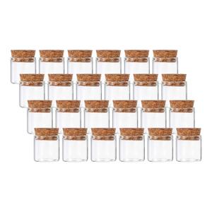 PATIKIL 10ml Test Tubes, 24pcs 1.18x1.18in Glass Clear Flat Bottom Test Tube Containers with Cork Stopper for Bead Party Candy Bath Salt Storage Scientific Experiment Plant Propagation