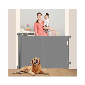 59 inch Retractable Baby Gates 42 inch Tall, Retractable Gate with Reinforced Strip Design to Prevent Crawling Through, 5 FT Retractable Dog Gate for Stairs, Doorways, Hallways, Indoor/Outdoor