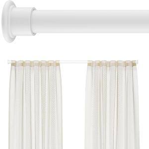 Tension Curtain Rod by EZFurni, 28 to 42 Inch, Adjustable Curtain Rods No Drilling, Heavy Duty tension Rod, Anti-Slip Spring Loaded Curtain Rods for Window, Closet, Door, White