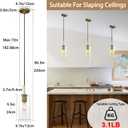Modern Brass Pendant Lights Kitchen Island 2 Pack Glass Pendant Light Fixtures, 9.5'' Farmhouse Gold Pendant Light Kitchen Pendant Lighting Over Island for Sink, Bathroom, Bar,Dining Room