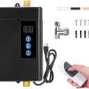 Tankless Water Heater Electric,110v 3000w Instant Water Heater with Remote Control, Water Temperature Regulating and Adjustable Temperature, LCD Digital Display for Kitchen and Bathroom,Black