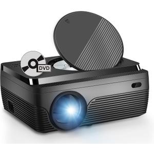 DVD Projector Portable Built in DVD Player HD 1080P Supported Movie Projector for Outdoor Use Compatible with HDMI, USB, AV, TF, VGA, TV Stick