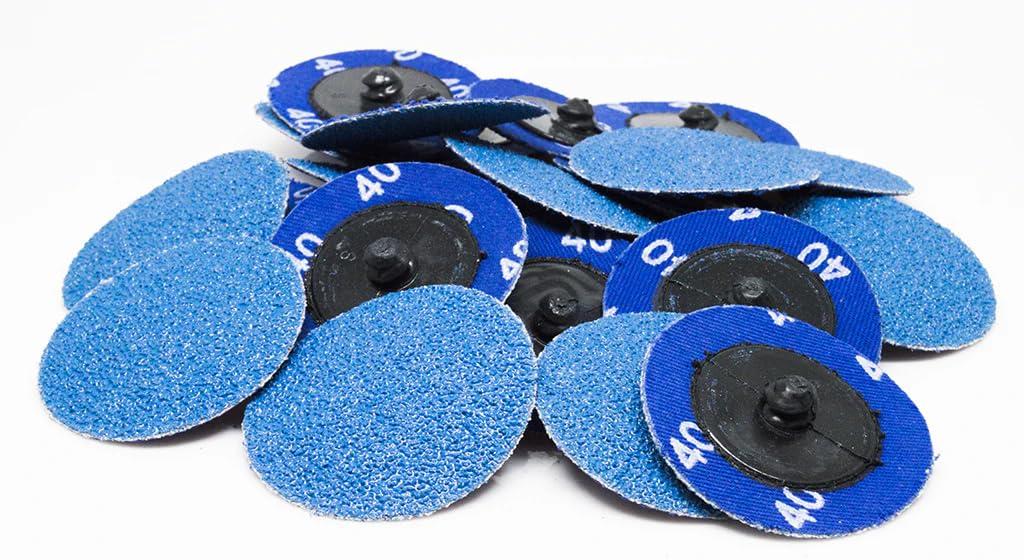 Benchmark Abrasives 2 Inch Sanding Discs Quick Change Zirconia - Male R Type Backing Drill & Die Grinder Sanding Disc for Deburring Polishing Rust Remover for Metal Paint Stripper (25 Pack), 120 Grit