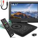 MAGOFLY 16.5" Portable DVD Player with 14.1" Large Screen, Upgraded RF Remote Control, Personal DVD Player for Kids Travel DVD Player Portable with HDMI in, 5h Battery, Support CD/ DVD/ SD Card/ USB