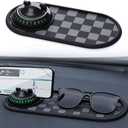 Multifunctional Car Anti-Slip Mat,Car Anti Slip Mat Phone Holder, with Temporary Parking Number, 360 Rotating Adjustable Universal Fit Anti-Slip Mat for Phones, Sunglasses and Keys Gadget