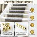13 Pack Stair Rods for Carpet Runner Up to 32 Inch Width, Heavy Duty Stair Runner Rods with Complete Mounting Hardware, Decorative Metal Stair Carpet Rods Easy Installation for Home Hotel Office