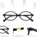 AMOMOMA Trendy Oval Reading Glasses for Women,Men Blue Light Blocking Computer Readers Retro Metal Frame AM6167