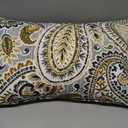 Set of 2 Outdoor Throw Pillows 19 x 12 Inch – Reversible Rectangle Patio Accent Pillows – Weather-Resistant Polyester Fabric – Eco-Friendly Recycled Polyfiber Fill – Arctic Paisley