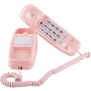 Pink Landline Phone Inspired by 90s Vintage Princess Phone with 110DB+ Loud Ringer, Retro Wall Phone No Power Required, Pink Corded Telephone for Kids/Seniors, Cute Novelty Landline Phones for Home