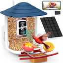 birdsnap TUC Smart Bird Feeder with Camera 2K HD, Solar Panel 32GB Card 4-in-1 Perch, 160View Auto Detect & Notify AI Identify Video Bird Camera Wireless Outdoors Ideal Gift for Birds Lover (Dark Blue)