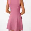 LILLUSORY Women's A-Line Boat Neck Flowy Mini Dress Summer 2026 Going Out Party Club Vacation Sleeveless Tank Dresses (Pink)