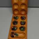 Mancala Board Game with Magnetic Lock  Classic 2-Player Folding Game  Wooden Mancala Set with 56 Glass Pebbles  Mancala Game for Kids and Adults