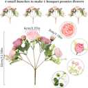 Artificial Peonies Silk Flowers, Pink Faux Peony Bouquet 4 Bundles Florals Arrangements Decor for Farmhouse Home Boho Wedding Table Centerpiece, Fake Plastic Flower Bulk for Vase Decoration (Mix Pink)