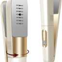 Travel Steamer Iron Portable, Rylena 180 Rotatable Handheld Press Iron for Clothes, No Ironing Board Needed, 2X Larger Leak-Proof Tank, Gentle&Quick De-Wrinkle, Crisp Crease, 3 Temp, Optional Steam (Off-white and Champagne)