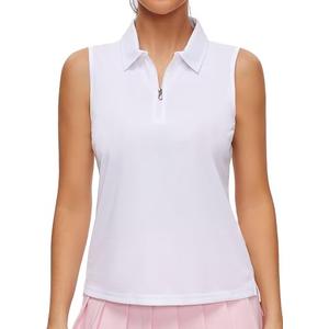 Pdbokew Women's Polo Shirts Quarter-Zip Golf Shirts Sleeveless Tops, Small 