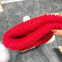 ULTECHNOVO Winter Dog Warm Hat, Funny Cat Dog Christmas Hat Adorable Pet Knitted Woolen Hat Christmas Snood Pet Headwear for Dog Puppy (Red, Size)