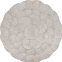 SARO LIFESTYLE Scalloped Capiz Placemats (Set of 4), 15", Ivory