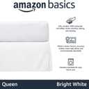 Amazon Basics Lightweight Pleated Wrinkle Resistant Fade Resistant Bed Skirt, Machine Washable, 16-Inch Drop, Queen, Bright White