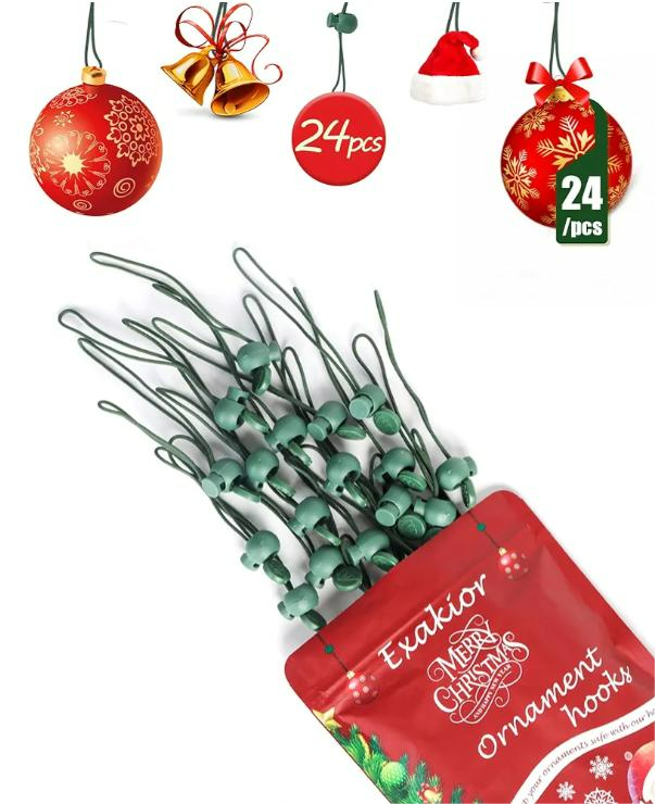 Ornament Hooks – Essential Christmas Tree Decorating Hangers Great Xmas Ornament Hooks for Hanging Christmas Decorations 35 PCS (Round-Upgraded-24pcs)