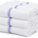 THREAD SPREAD Kitchen Towels Set - 100% Cotton Dish Towels for Kitchen - Pack of 12 Super Absorbent Kitchen Hand Towel - Blue Tea Towels - Quick Dry & Soft Durable Dish Cloths - 15x25, Blue Stripe (Stripe Blue)