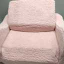 MAMAJOVE Kids Sofa for Toddler 1-3 Years, 2-in-1 Convertible Recliner & Lounger, Soft Sherpa Baby Couch for Girl and Boy, Baby Sofa Chair Fold Out Toddler Chair (Pink)