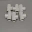 6Pack 3 Way 1 Inch Tee PVC Pipe Fittings Connector SCH40 Furniture Build Grade PVC Corner Fittings Elbow Fittings for DIY PVC Shelf Garden Support Structure Tent Connection